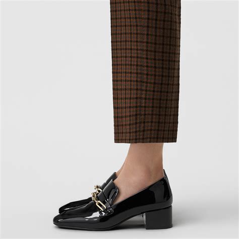 burberry patent leather block-heel loafers|Burberry Women's Stride Block Heel Loafers .